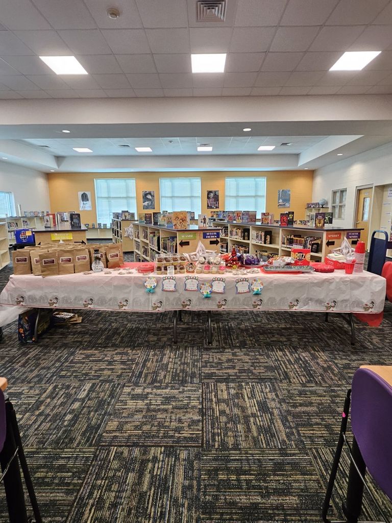 Sunshine Committee's white elephant party during our staff meeting.