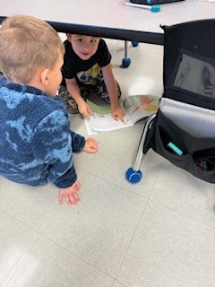 first graders partner reading
