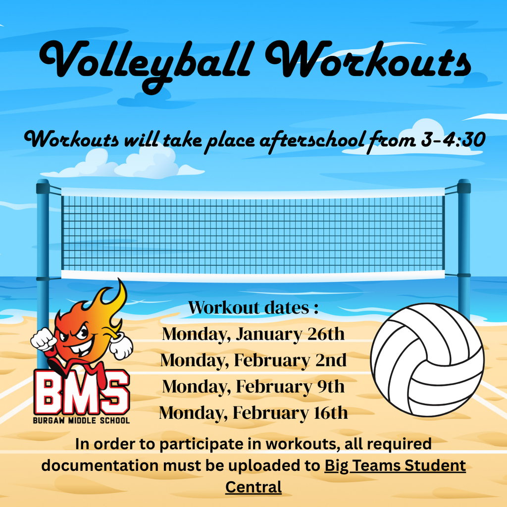 Volleyball Workouts Dates Flyer