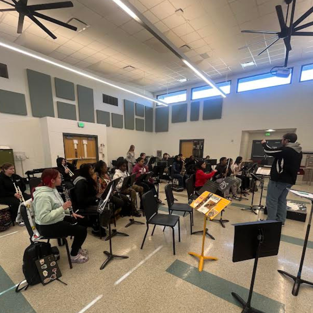 BMS band performing in band room