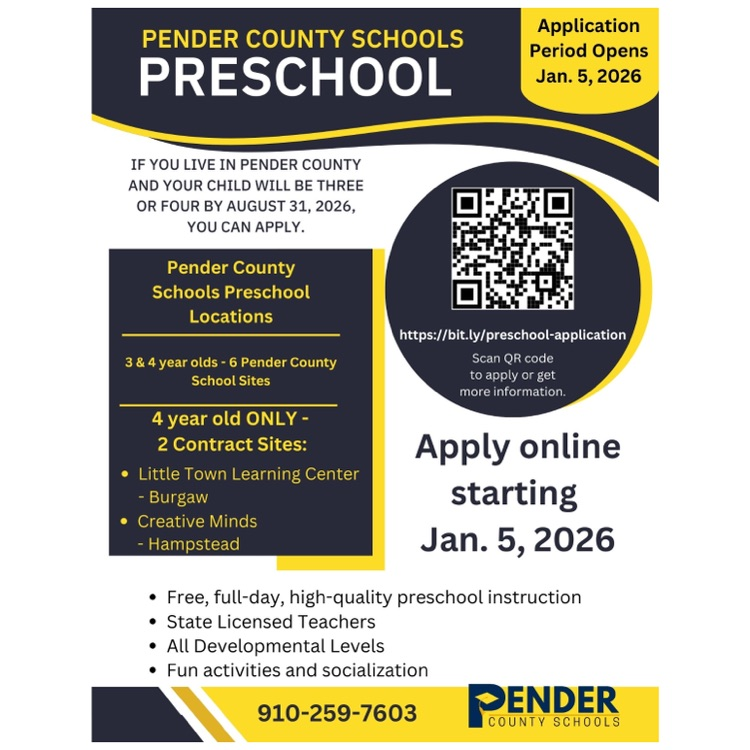 preschool application window open English