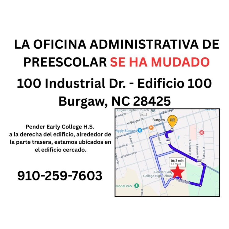 preschool office has moved Spanish
