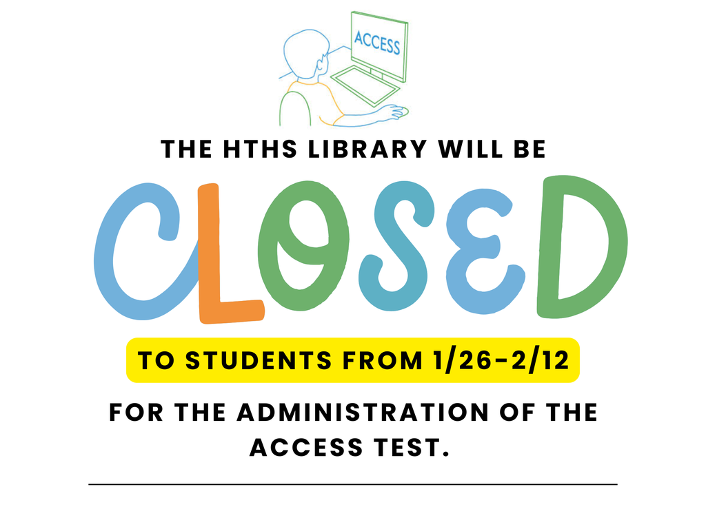 closed library for access testing sign