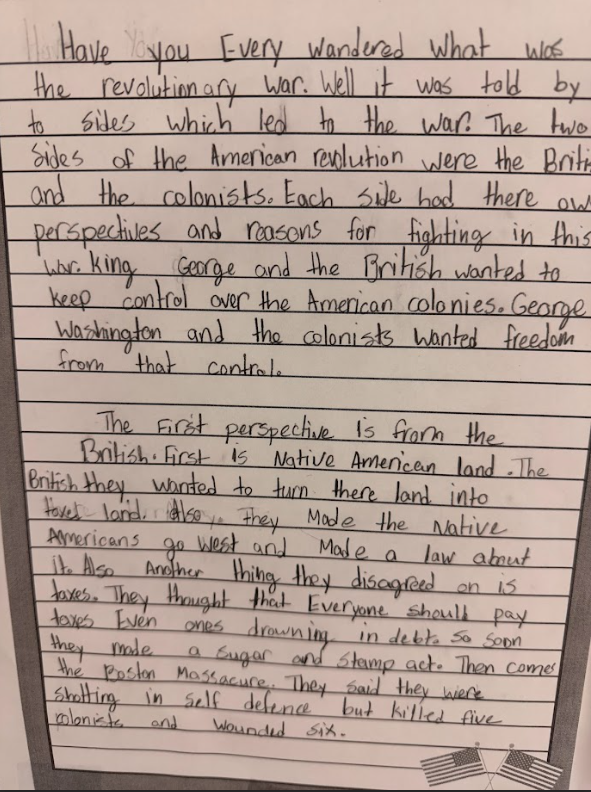 essays hanging in the hallway