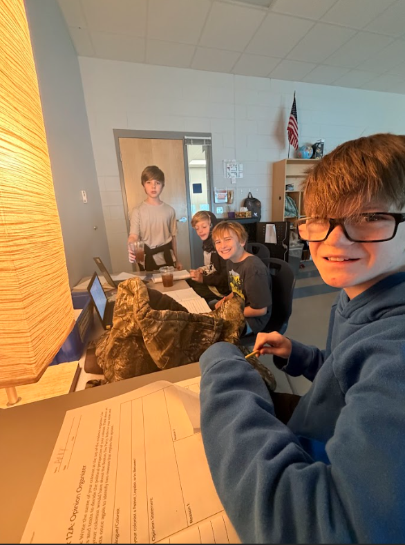 4th graders drinking tea