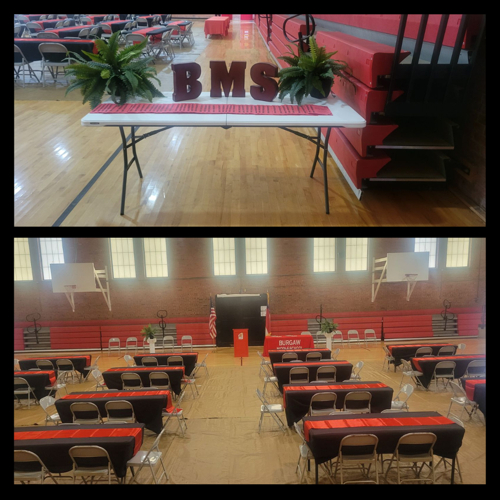 decorations in gym for event