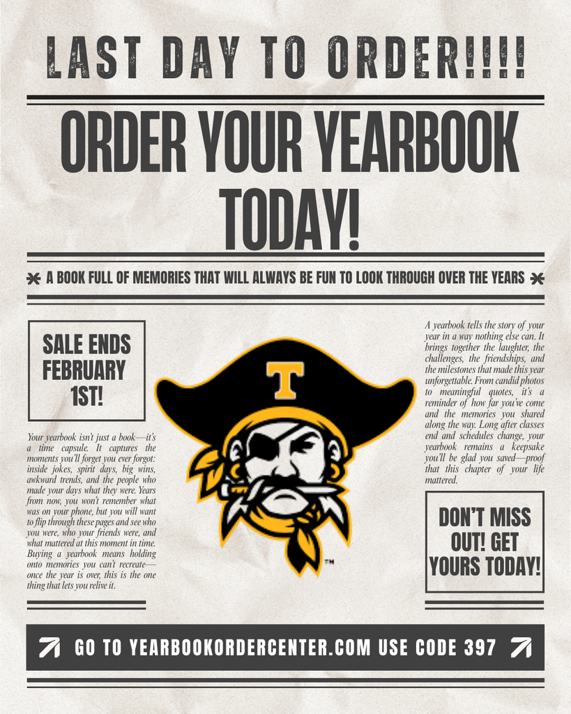 Yearbook Sales End TODAY!