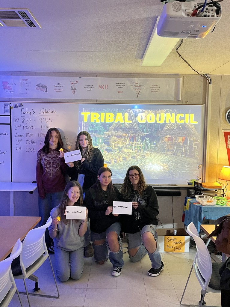 Mr. Patton's Civics 3rd Block Bill of Rights Survivor Winners and Runners Up