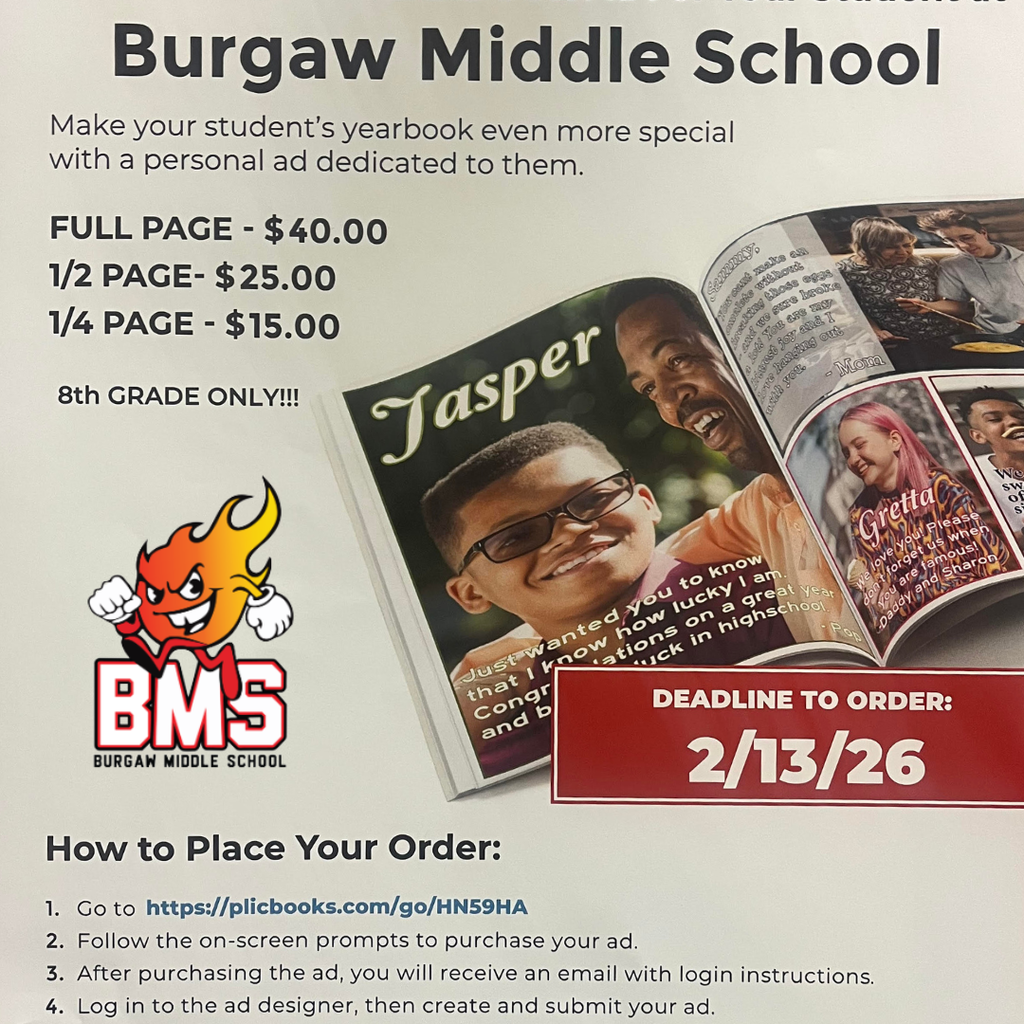 8th grade yearbook order instructions flyer
