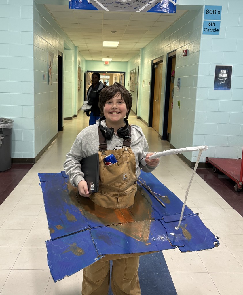 Adien didn't just wear his fishing gear for CTE Month Spirit Week - he brought his ENTIRE SETUP!