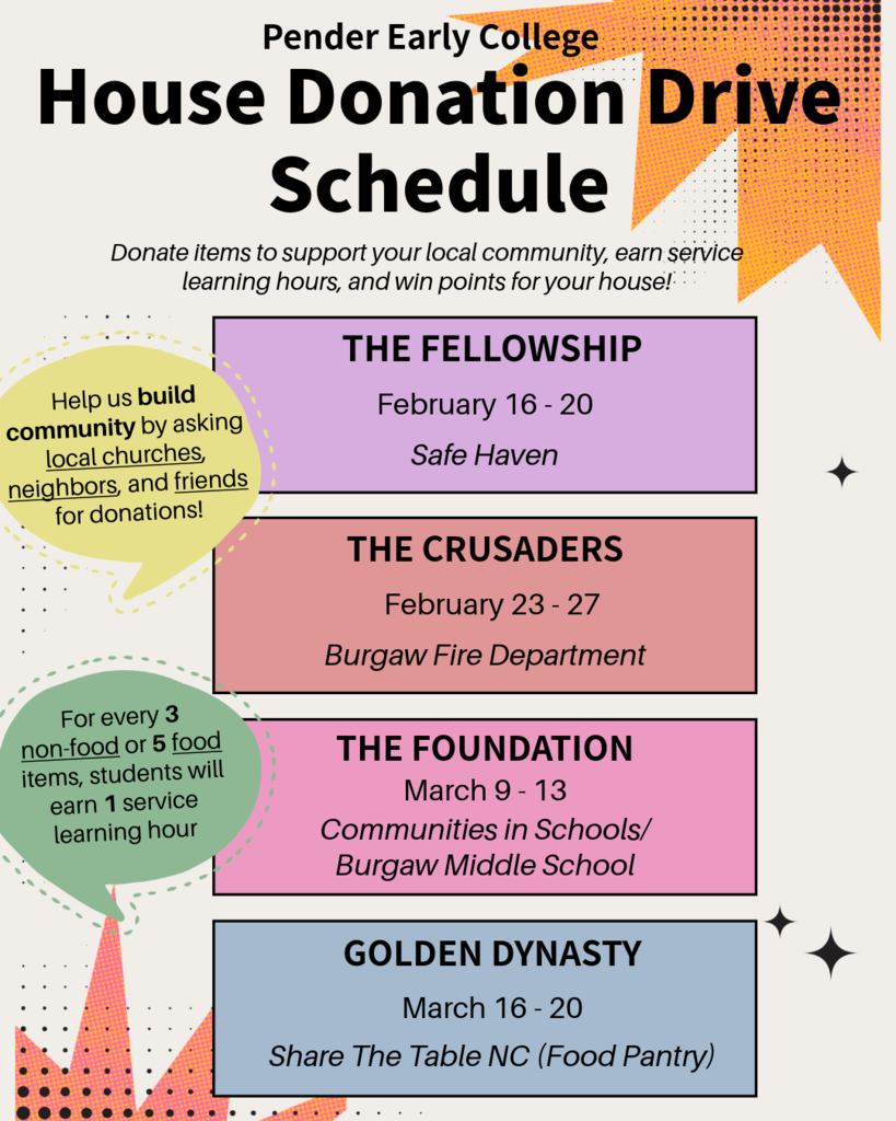 PECHS Donation drive flyer