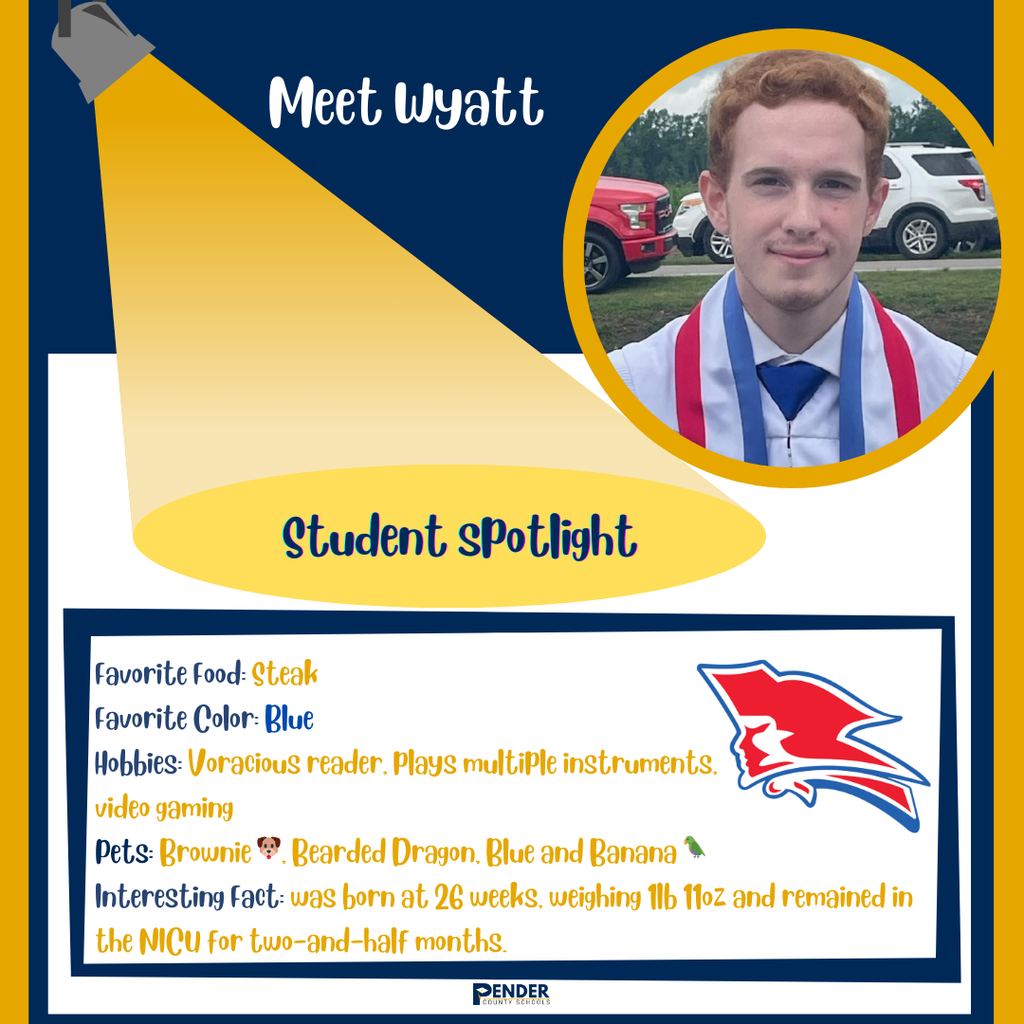 student spotlight wyatt pender high