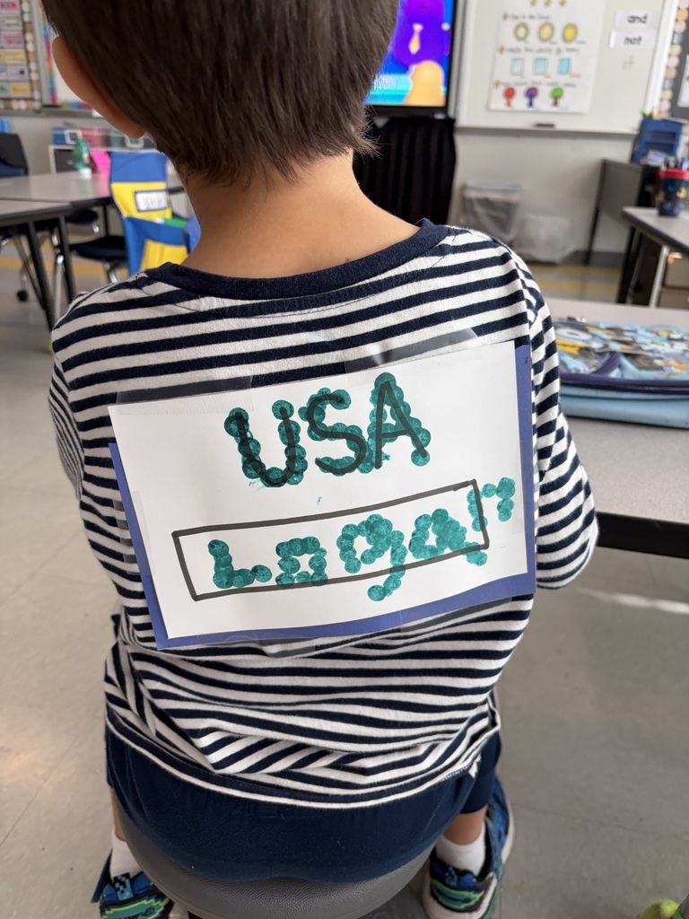 USA on the back of a students shirt