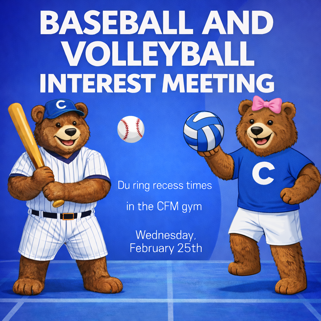 Baseball and volleyball interest meeting during the recess in the CFM gym.
