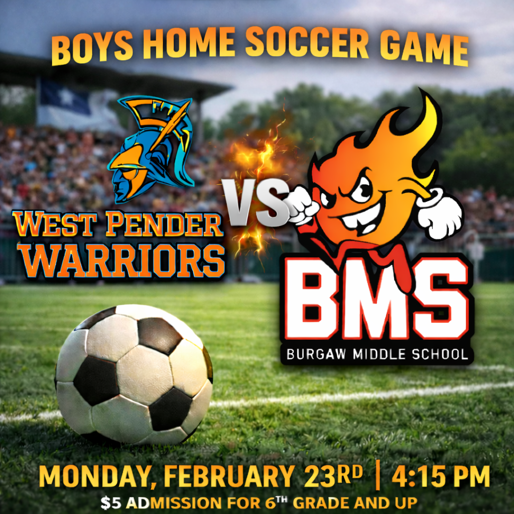 Boys home soccer game