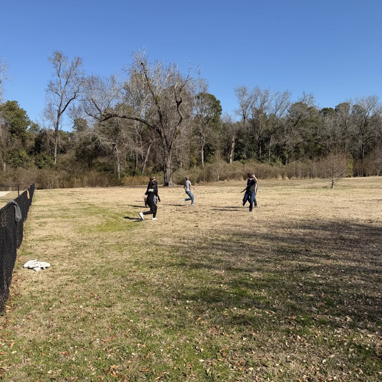 Students playing football