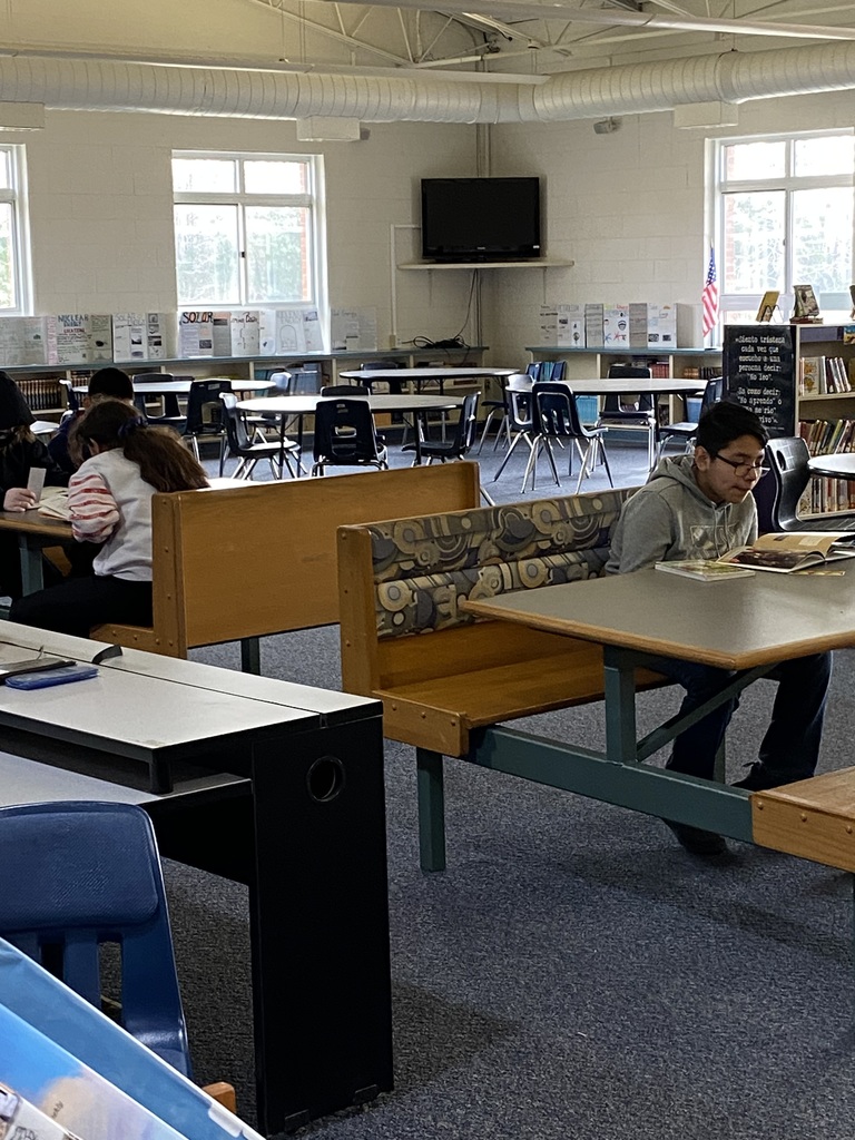 8th grade reading in the library