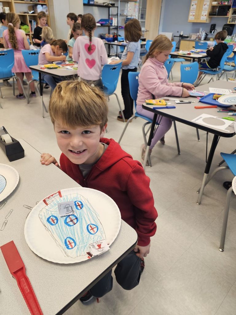 1st  grade working on a magnet activity in STEAM class
