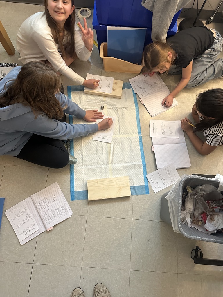 4th graders working on a marble lab