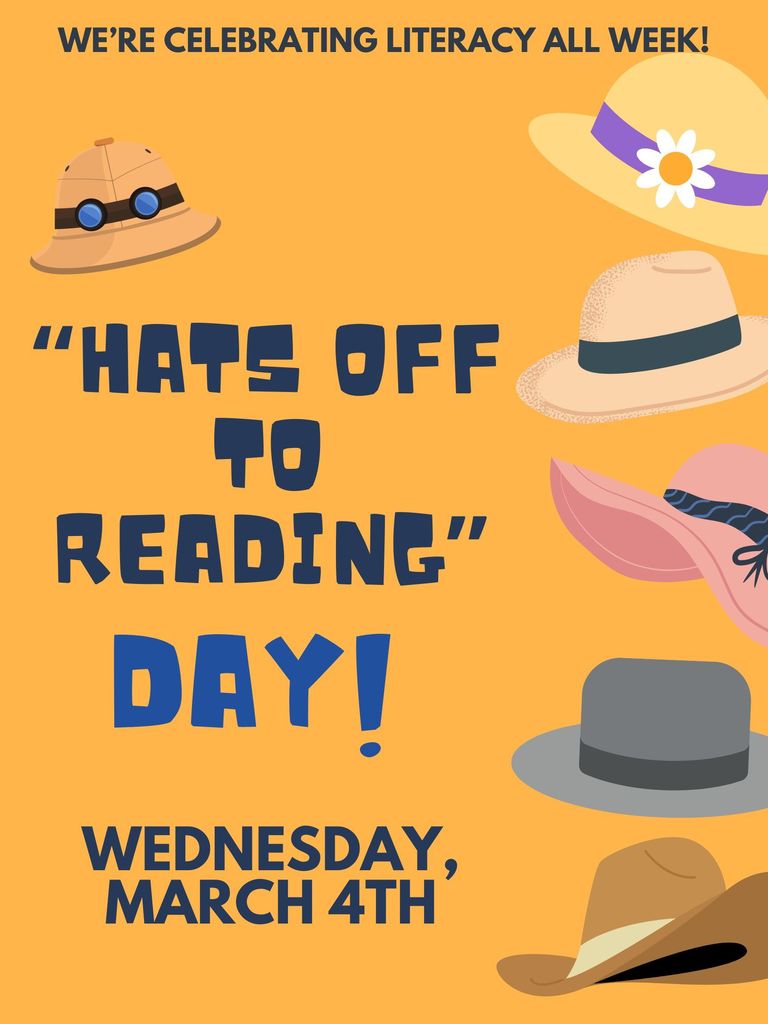 Orange and Blue National Hat Day Party Poster