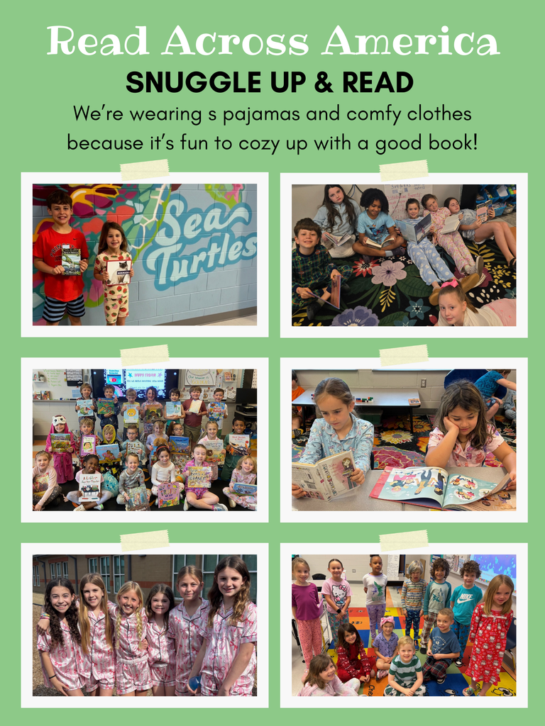 students wearing pajamas and cozy clothes reading books 