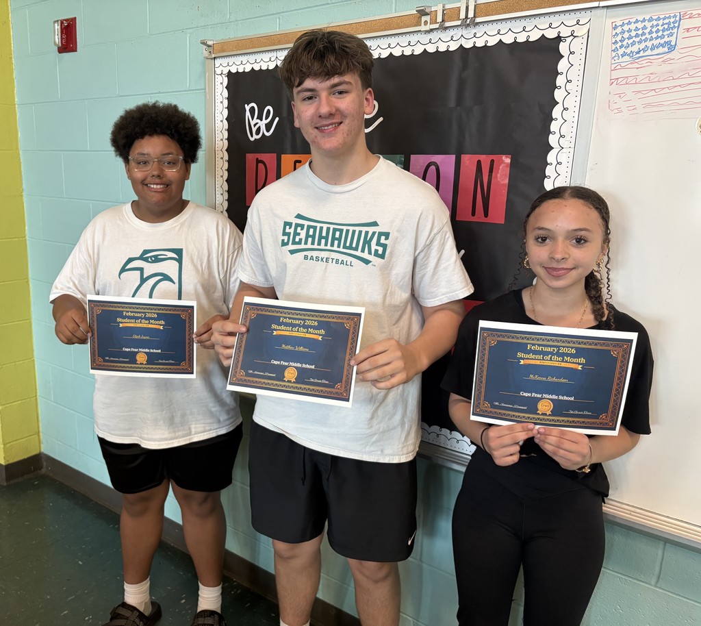 8th Grade Students of the Month for February