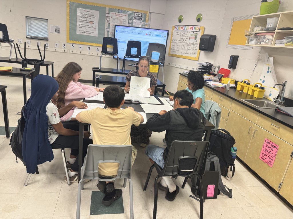 Our 6th grade tutoring groups are hard at work at Cape Fear Middle School!