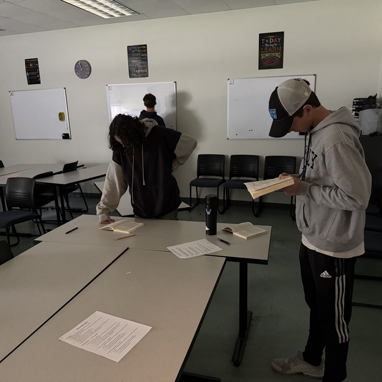 students preparing their scene