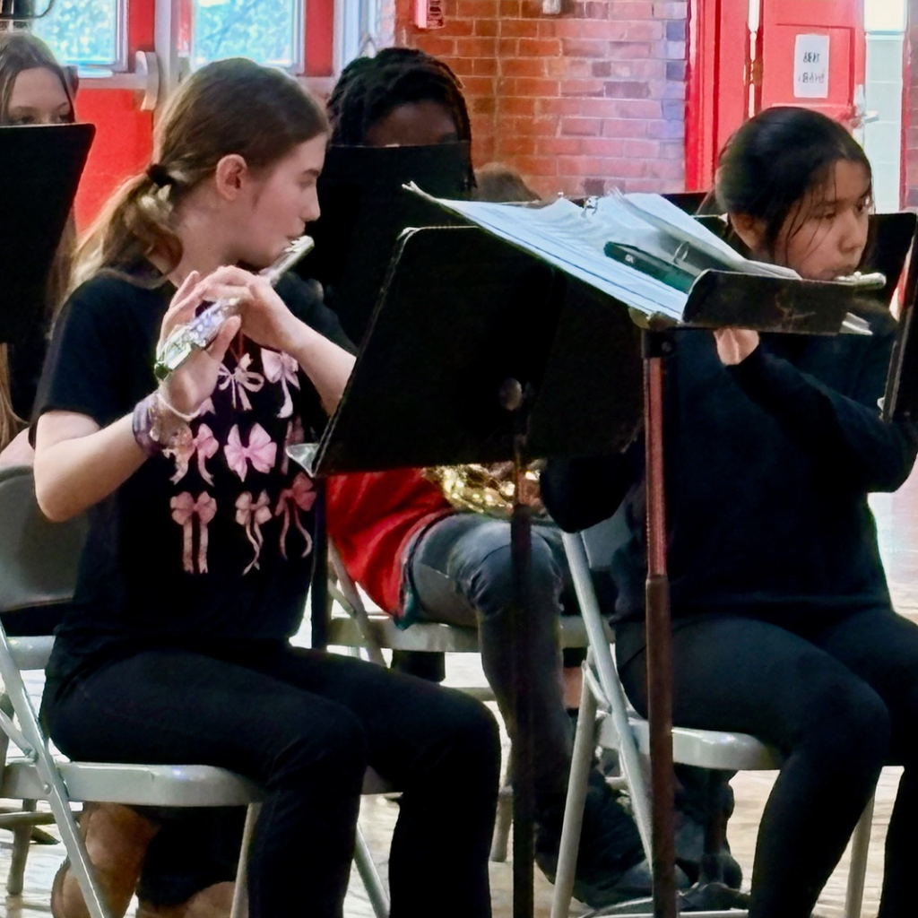 students performing at band concert