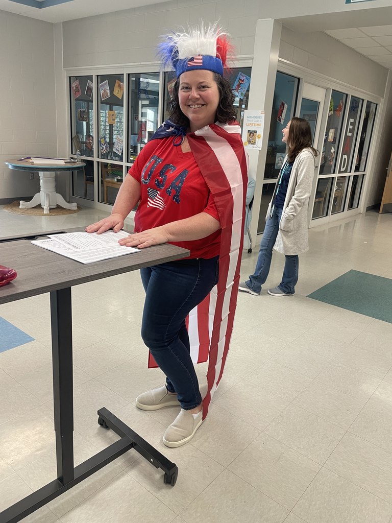 Ms. Faircloth dressed up as USA