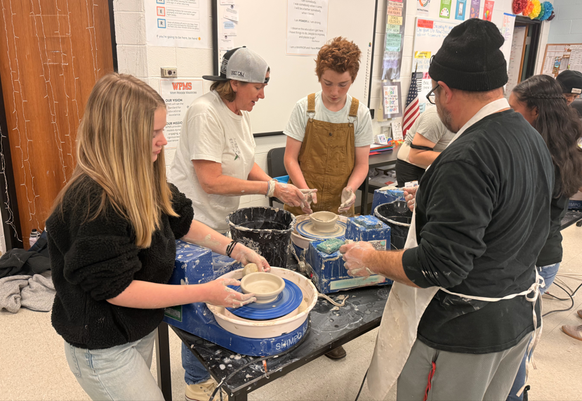 Pottery artists visit 8th grade 
