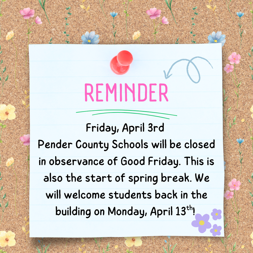 Hey CFMS Families! 👋 Just a friendly reminder that Friday, April 3rd, schools will be CLOSED in observance of Good Friday — and that kicks off Spring Break! 🎉