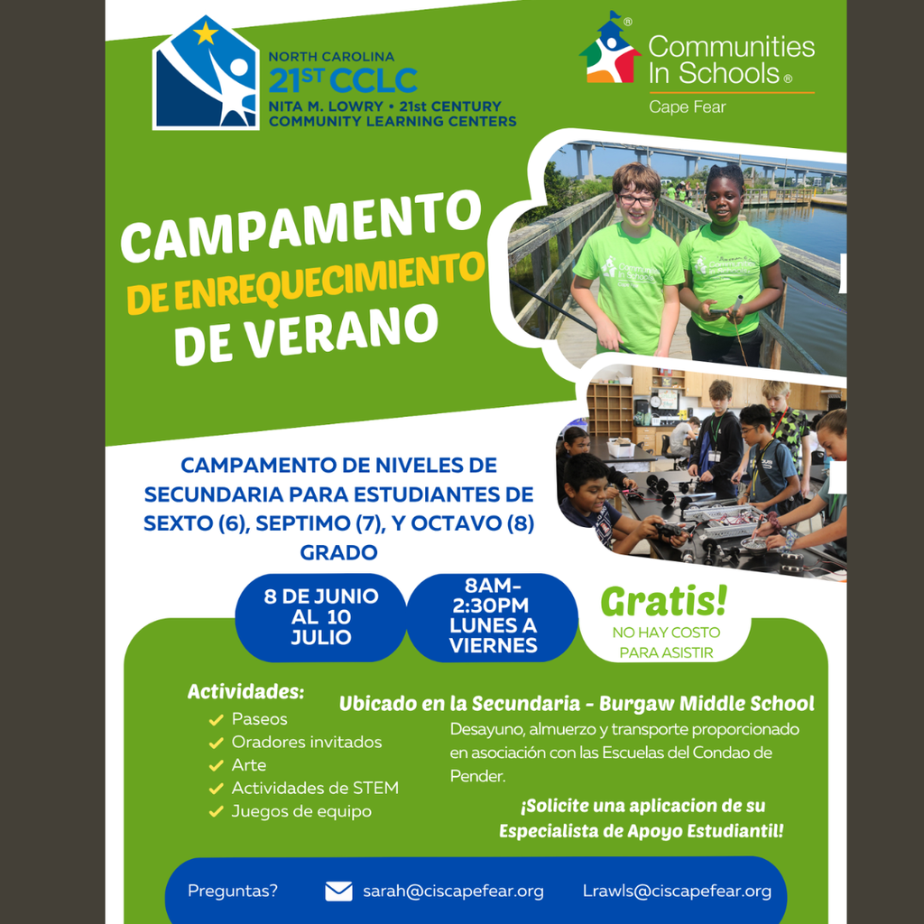 summer camp flyer spanish