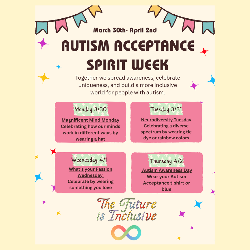 autism acceptance spirit week flyer