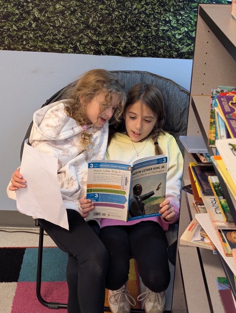 2nd graders reading a story in pairs
