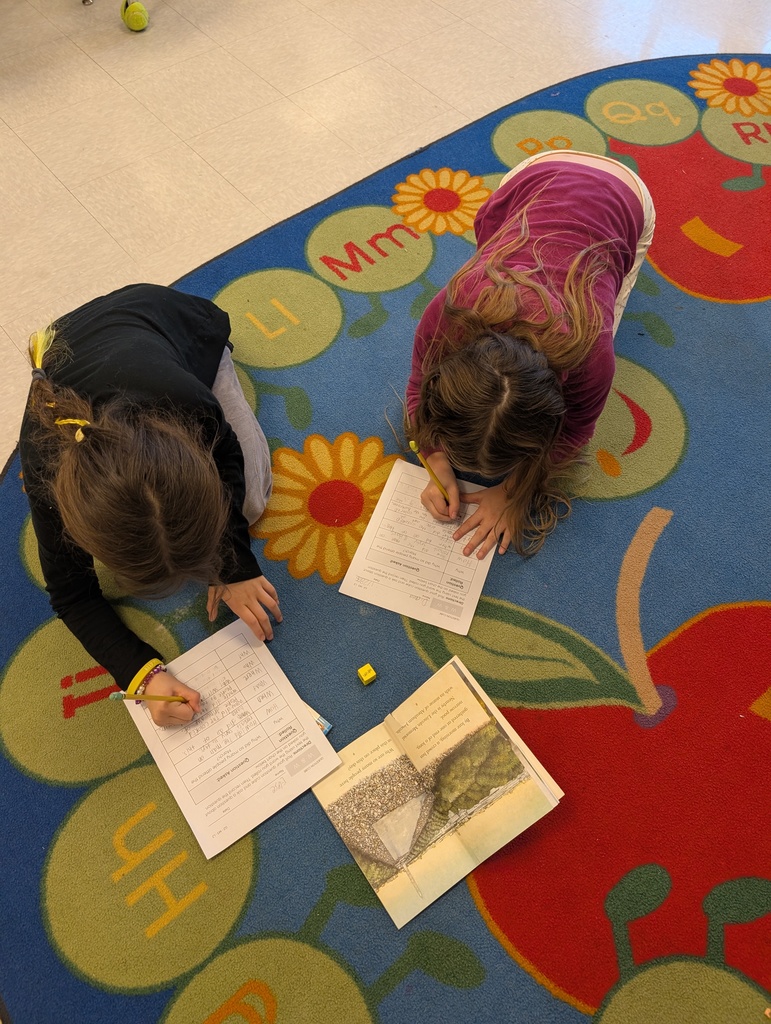 2nd graders reading a story in pairs
