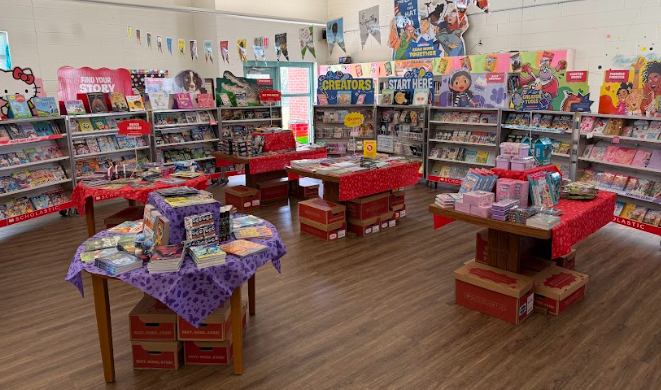 book Fair set up in the Media center