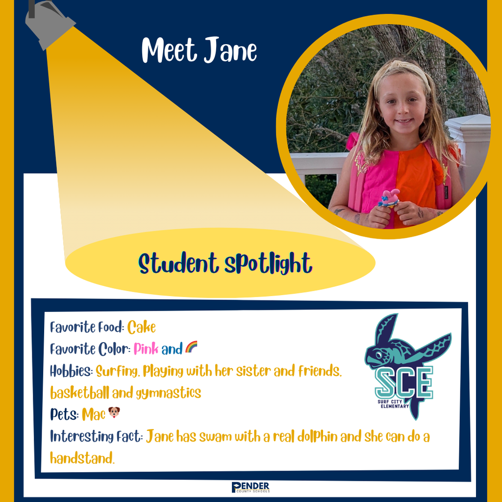 student spotlight jane surf city elementary