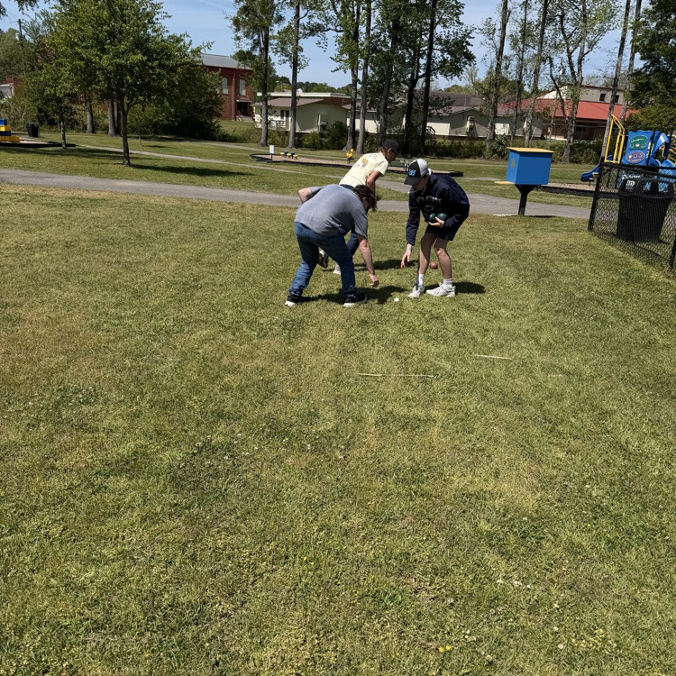 students playing bocce ball