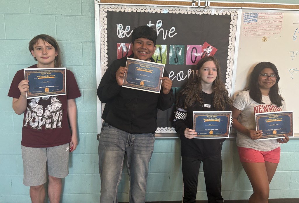 7th grade students of the month for March