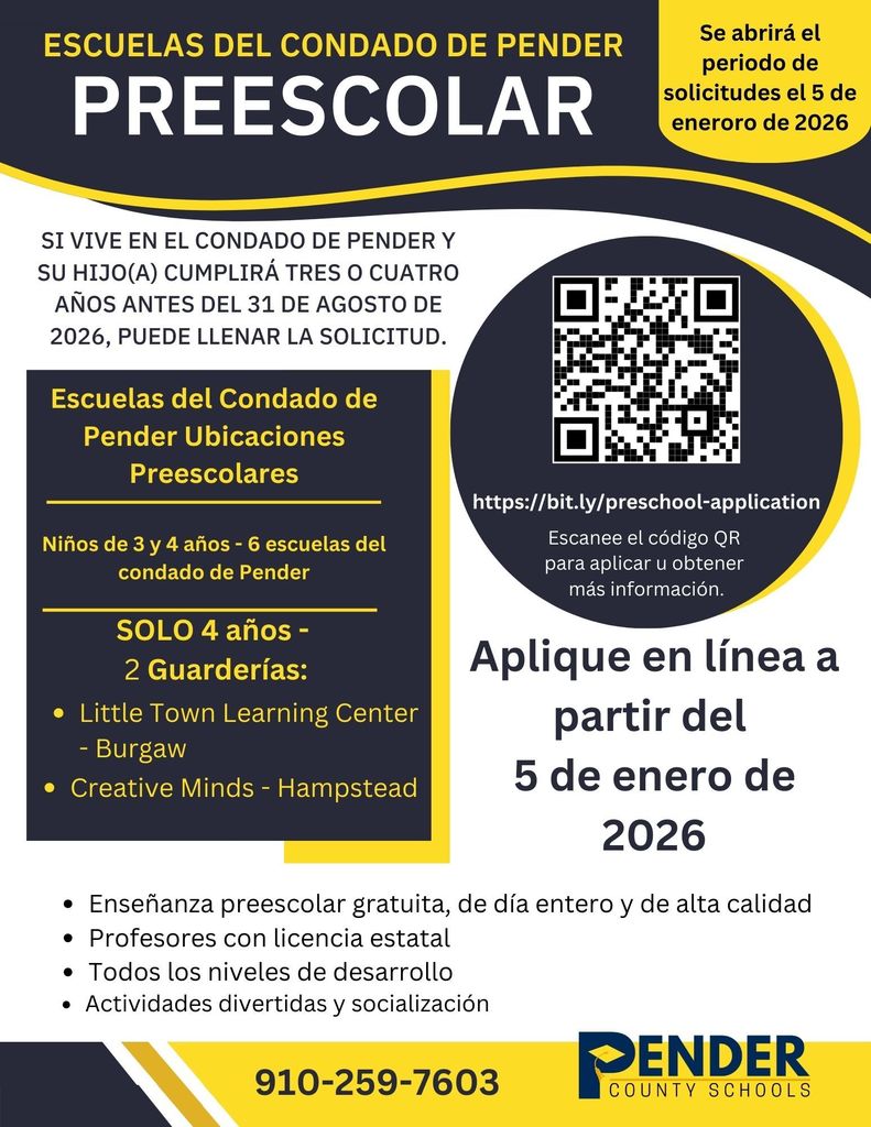 2026 preschool application (Spanish)