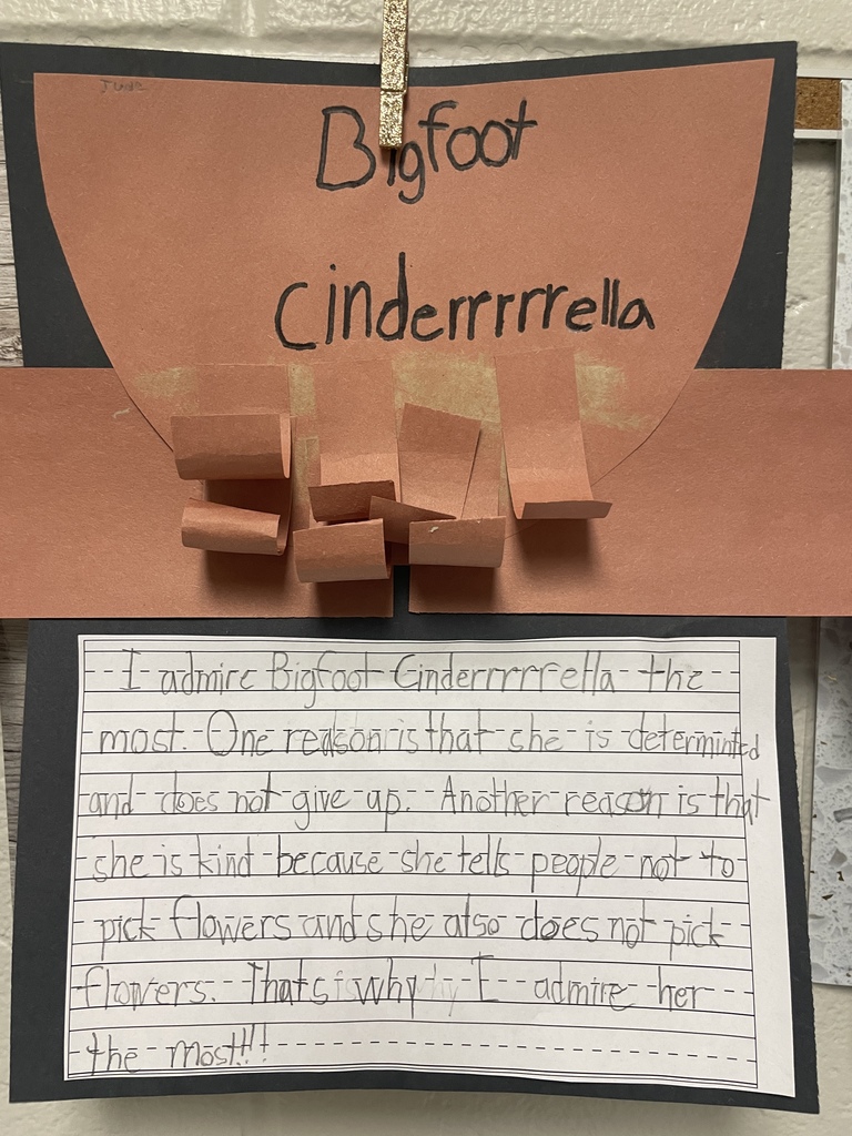 student work hanging in the hallway