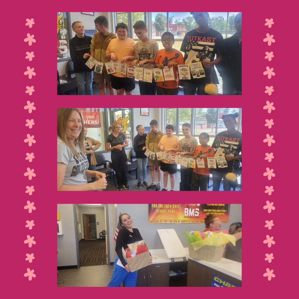 students and staff in front office