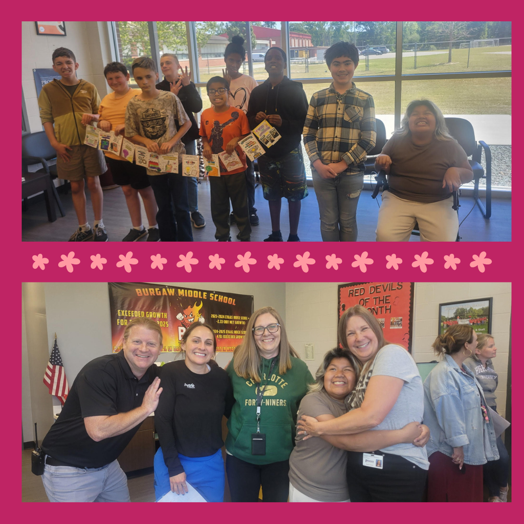 students and staff in front office