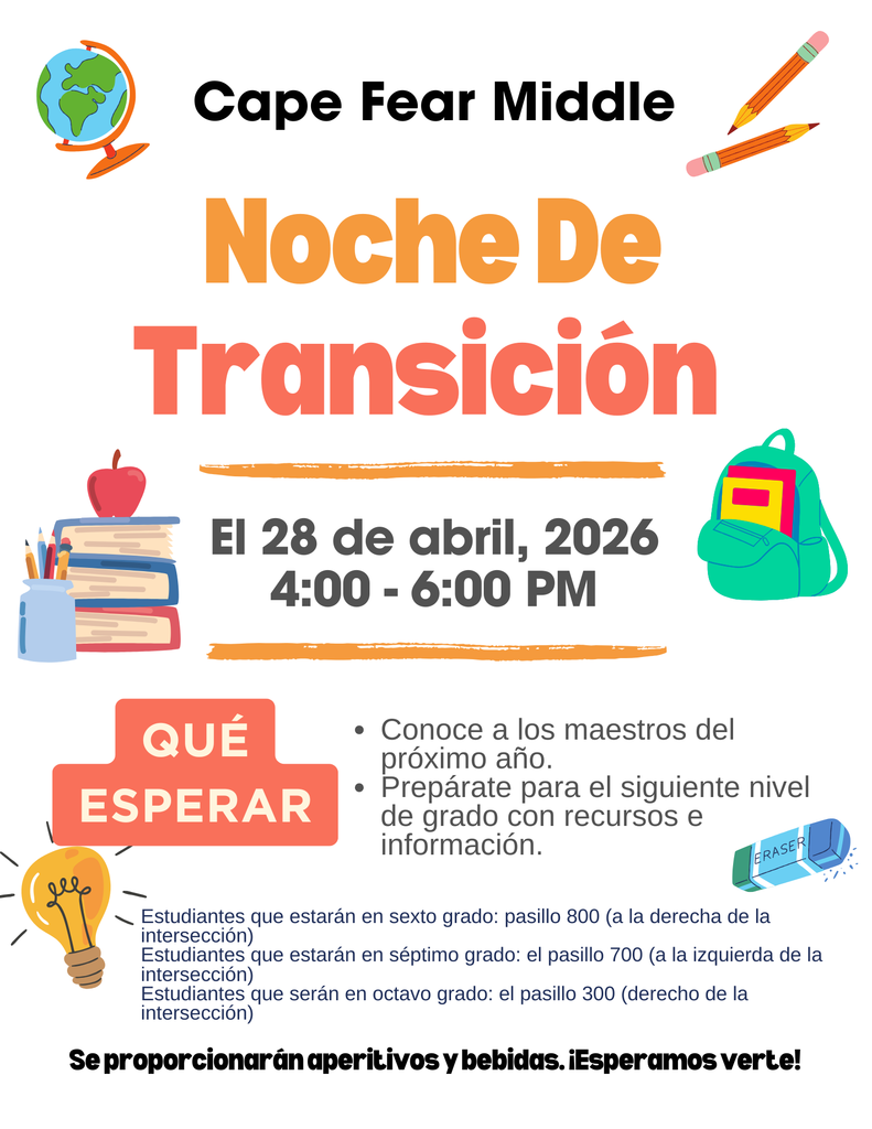 Transition Night is tomorrow Tuesday, April 28th.