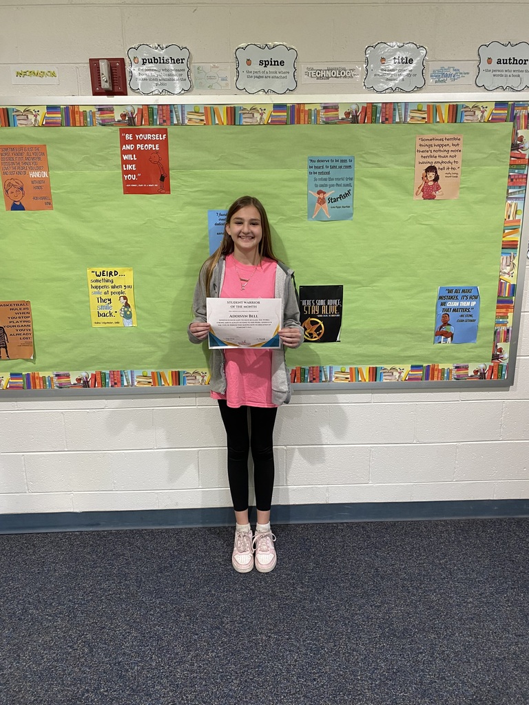 6th grade April Warrior of the Month