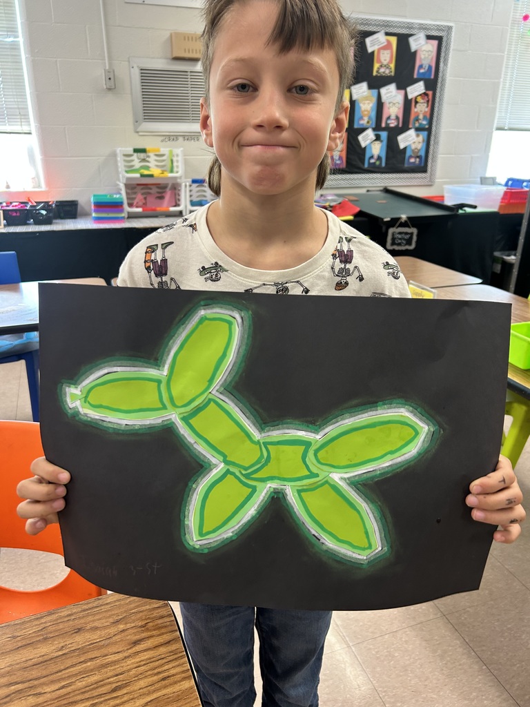 Have you heard of Jeff Koons? He is an American artist known for his sculptures and paintings that explore pop culture, and nostalgia. His work often features everyday objects, like balloon animals, meticulously crafted in stainless steel with mirror-finish surfaces. Check out 3rd Grade's renditions!