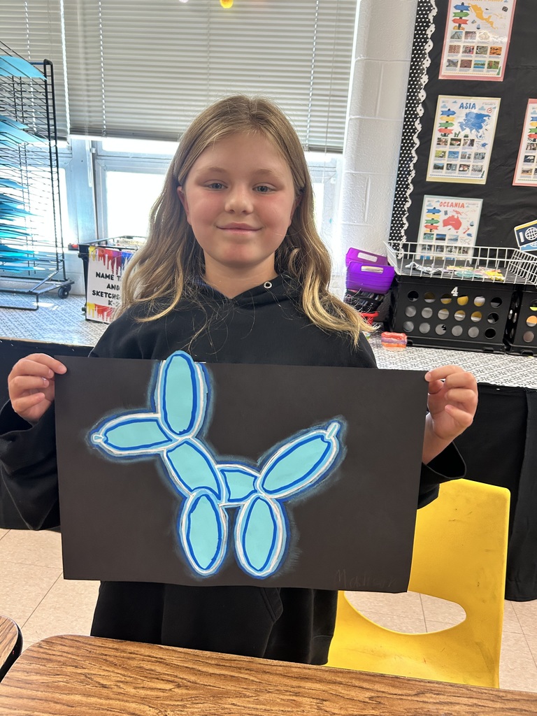 Have you heard of Jeff Koons? He is an American artist known for his sculptures and paintings that explore pop culture, and nostalgia. His work often features everyday objects, like balloon animals, meticulously crafted in stainless steel with mirror-finish surfaces. Check out 3rd Grade's renditions!