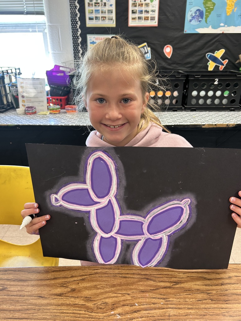 Have you heard of Jeff Koons? He is an American artist known for his sculptures and paintings that explore pop culture, and nostalgia. His work often features everyday objects, like balloon animals, meticulously crafted in stainless steel with mirror-finish surfaces. Check out 3rd Grade's renditions!