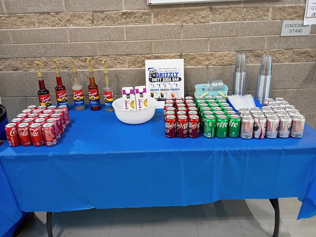 Wednesday, Teacher Appreciation Week: Snack and Dirty Soda Bar